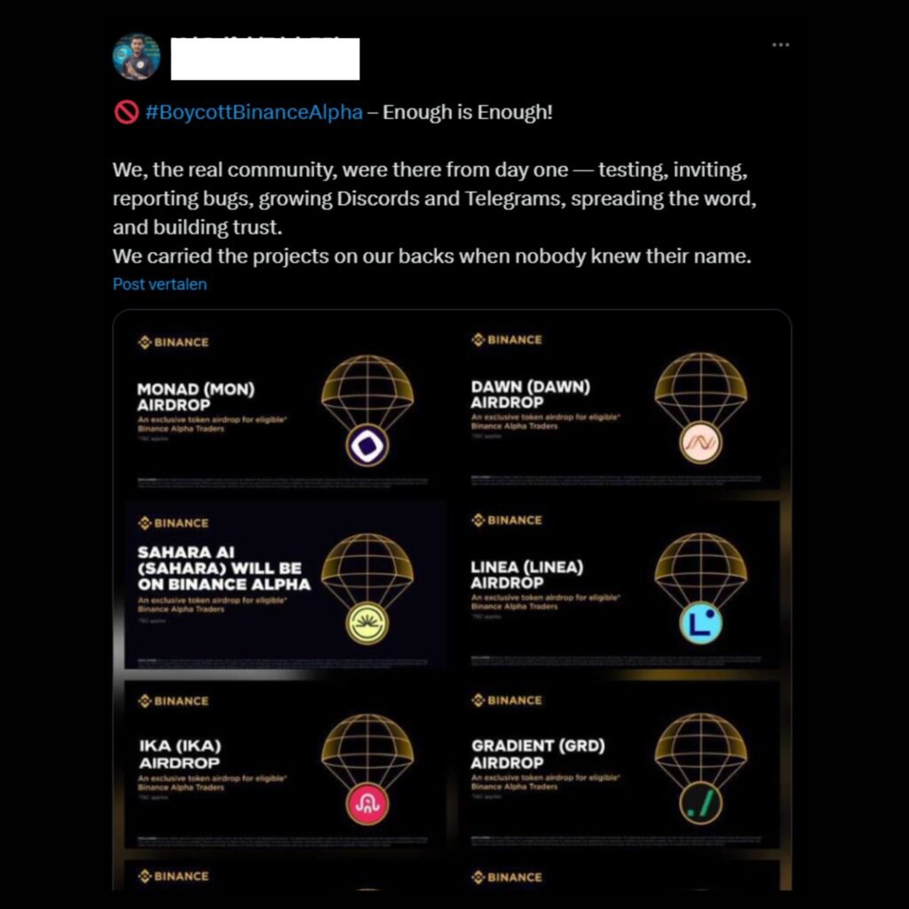 The Great Airdrop Hijack: How Kaito, Binance Alpha, and the Yapper Economy Are Destroying Web3 2 InfluencerTweetAirdrop 10