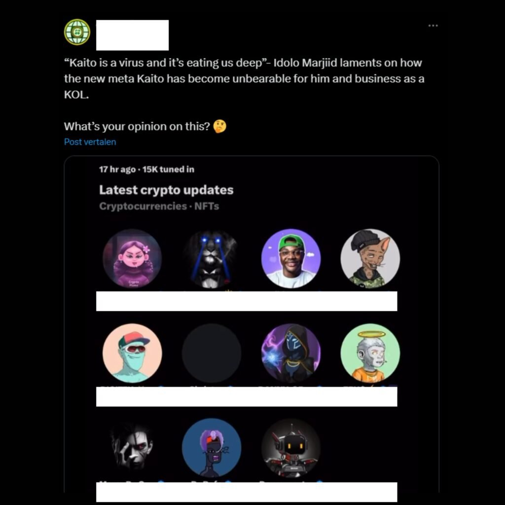 The Great Airdrop Hijack: How Kaito, Binance Alpha, and the Yapper Economy Are Destroying Web3 5 InfluencerTweetAirdrop 11