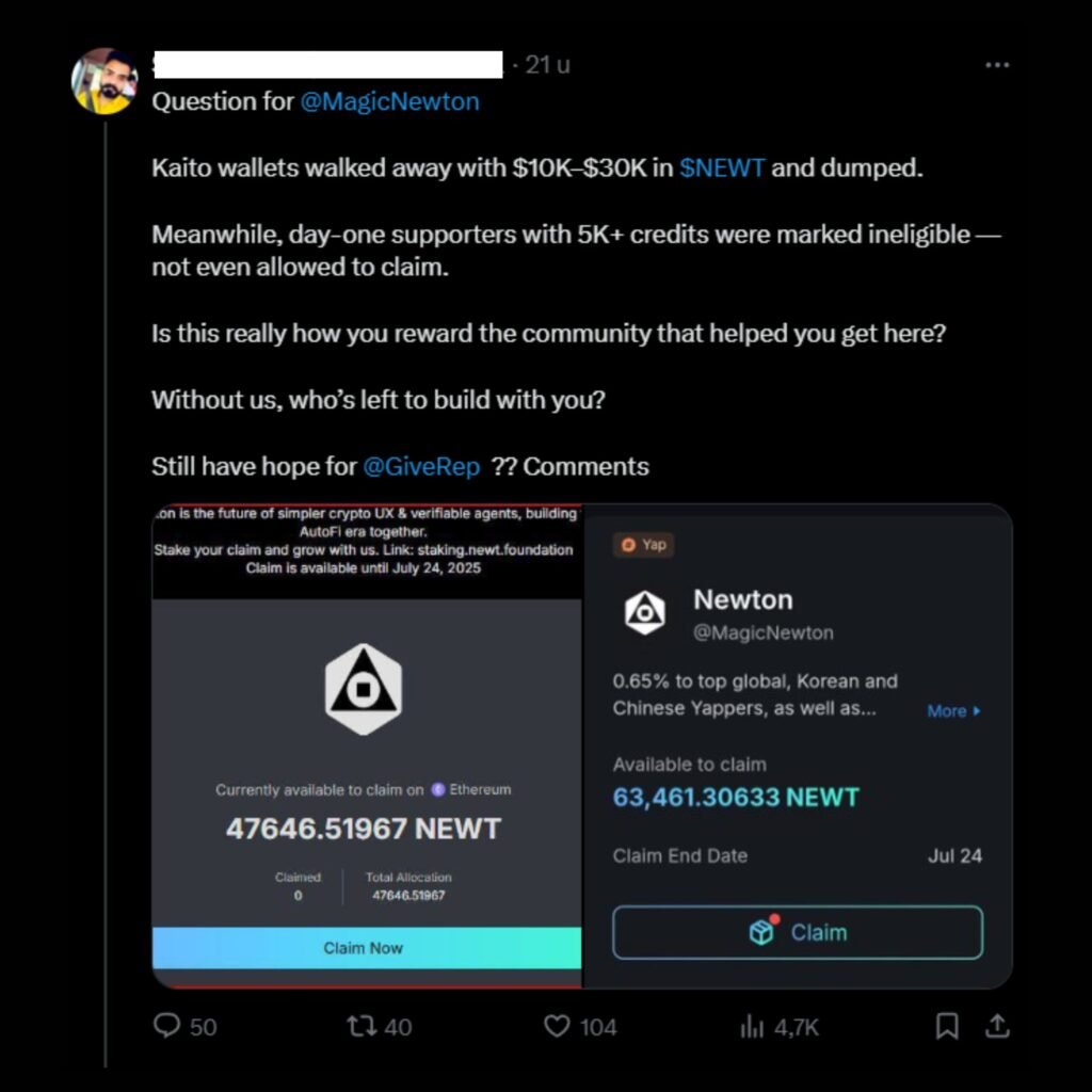 The Great Airdrop Hijack: How Kaito, Binance Alpha, and the Yapper Economy Are Destroying Web3 16 InfluencerTweetAirdrop 5