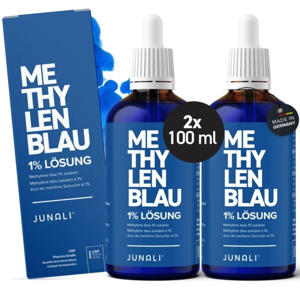 Methylene Blue 2x 100ml - Drops Solution 1% | USP Pharmaceutical Grade | Made in Germany - JUNALI® - Image 2