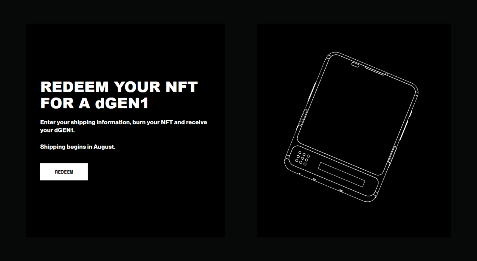 Redeem NFT dGEN1 Ethereum Phone - TokenHunters