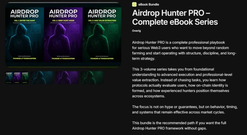 TokenHunters on Whop eBook Page example (tokenhunters academy)