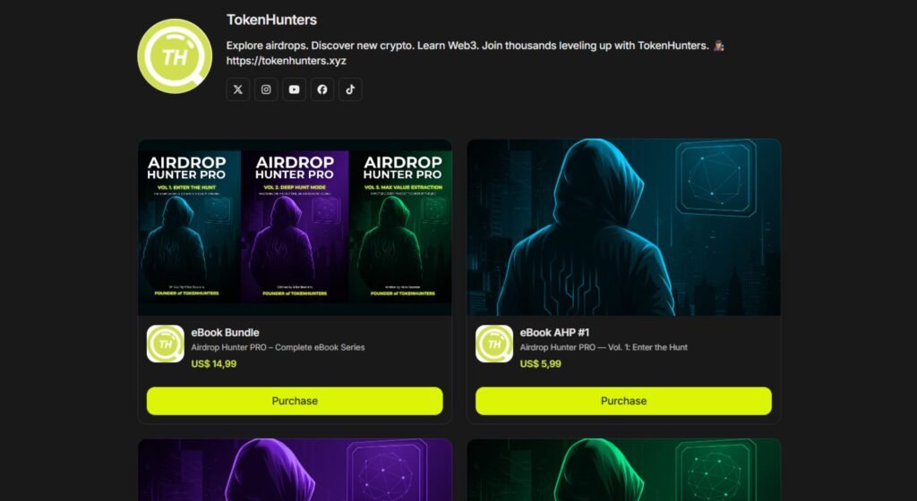 TokenHunters on Whop ebooks example (tokenhunters academy)